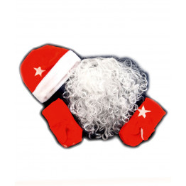 Набор Деда мороза ВЗР. плюш (шапка, варежки, борода)