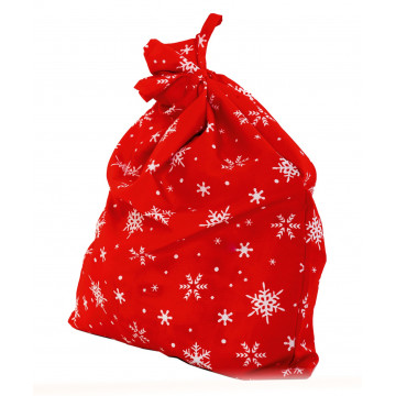 Мешок Деда Мороза красный со снежинками - 180.00