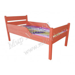 Кровать детская "Мишаня" с полубортами красная